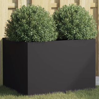 ящик для цветов черный 62x47x46 см, сталь