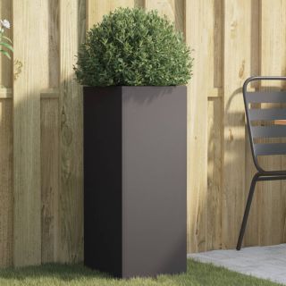 ящик для цветов черный 32x29x75 см, сталь