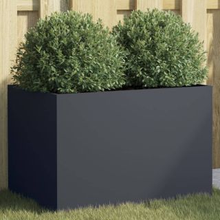 кашпо антрацитово-серое 62x40x39 см, сталь
