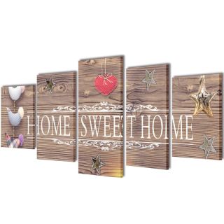 Kirjaga „Home sweet home“ lõuend seinale 100 x 50 cm