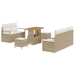 8-osaline aiadiivanikomplekt patjadega beež polü rattan akatsia,2-kohaline aiadiivan patjadega beež polü rattan,3-osaline aia söögikomplekt patjadega beež polü rattan akatsia