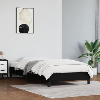 voodiraam, must, 80x200 cm, kunstnahk