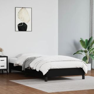 voodiraam, must, 100x200 cm, kunstnahk