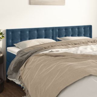 voodipeatsid 2 tk, tumesinine, 80x5x78/88 cm, samet