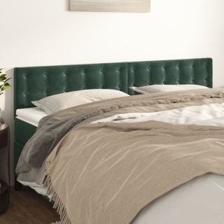 voodipeatsid 2 tk, tumeroheline, 80x5x78/88 cm, samet
