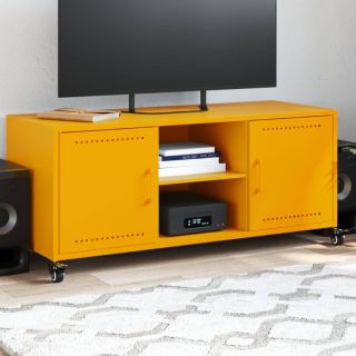 Тумба под телевизор, горчично-желтая, 100,5x39x43,5 см, сталь