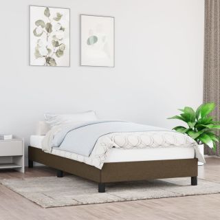 voodiraam ilma madratsita Tumepruun 100x200 cm kangas