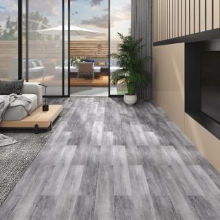 PVC-st põrandalauad 5,02 m², 2 mm, iseliimuv, mattpuit, hall