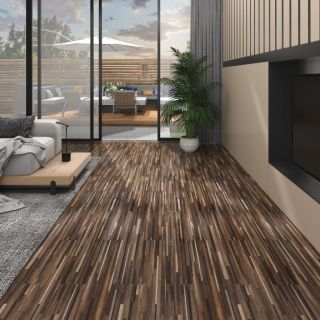 PVC-st põrandalauad 5,02 m², 2 mm, iseliimuv, triibuline pruun
