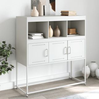 puhvetkapp, valge, 100,5x39x107 cm, teras