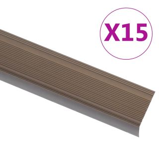 trepikaitsmed L-kujulised 15 tk, alumiinium, 100 cm, pruun