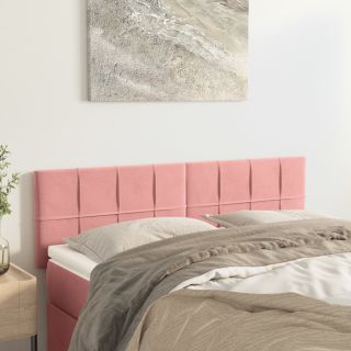 voodipeatsid 2 tk, roosa, 72x5x78/88 cm, samet