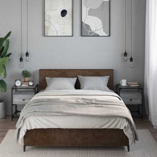 прикроватные тумбочки 2 шт., серый дуб Сонома, 40x40x55 см, искусственное дерево