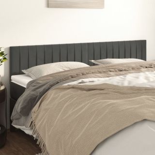 voodipeatsid 2 tk, tumehall, 90x5x78/88 cm, samet