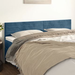 voodipeatsid 2 tk, tumesinine, 80x5x78/88 cm, samet