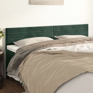 voodipeatsid 2 tk, tumeroheline, 100x5x78/88 cm, samet