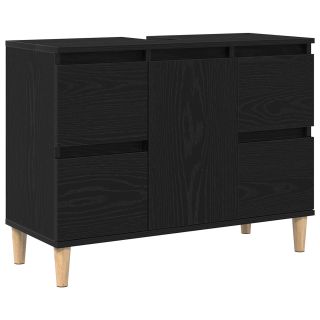 Kraani kapp Must tamme 80x33x60 cm Töödeldud puit