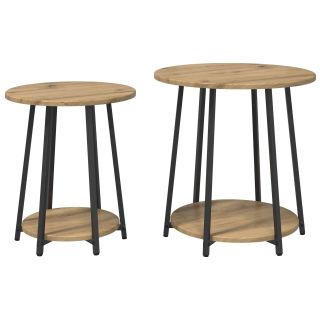 Kõrvallaudade komplekt 2 Artisan tammes, inseneritud puit ja metall
