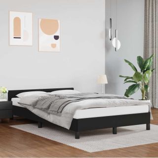 Каркас кровати с изголовьем без матраса Черный 120x200 см