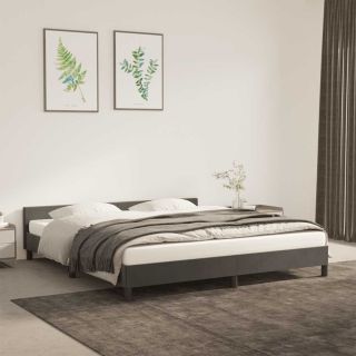 voodiraam ilma madratsita, tumehall, 160x200 cm, samet