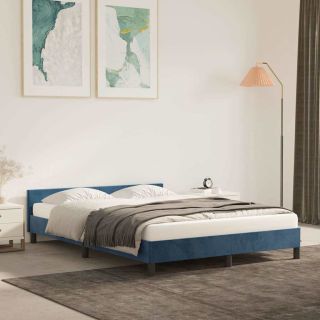Voodiraam ilma Madratsita Tumesinine 140x190 cm samet