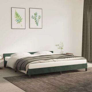Voodiraam ilma Madratsita Tumeroheline 200x200 cm samet