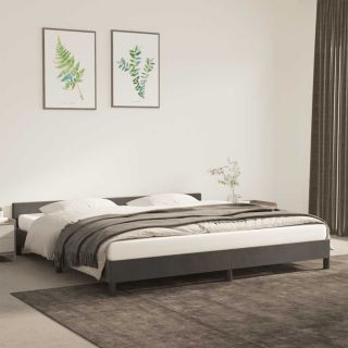 voodiraam ilma madratsita, tumehall, 200 x 200 cm, samet