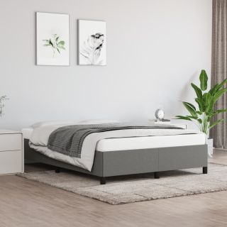 voodiraam ilma madratsita, tumehall, 140x190 cm, kangas