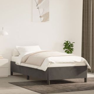 Voodiraam ilma Madratsita helehall, 90x190 cm samet