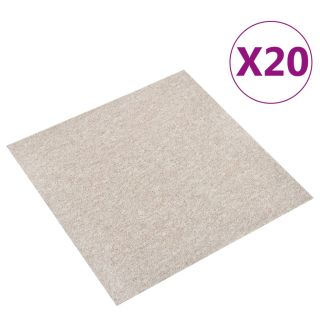 põranda plaatvaibad 20 tk, 5 m², 50 x 50 cm, helebeež