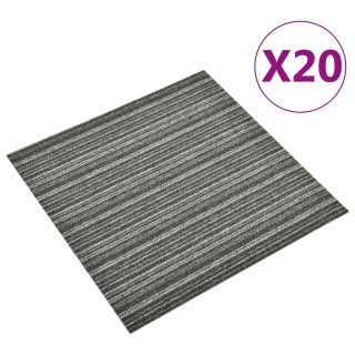 ковровая плитка напольная 20 шт., 5 м², 50x50 см полосатый антрацит