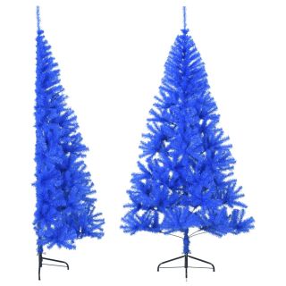 poolik kunstkuusk alusega, sinine, 180 cm, PVC
