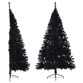 poolik kunstkuusk alusega, must, 240 cm, PVC