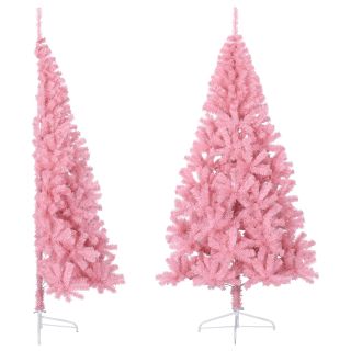poolik kunstkuusk alusega, roosa, 240 cm, PVC