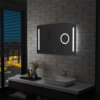 Настенное светодиодное зеркало для ванной комнаты с сенсорным экраном 100 x 60 см