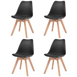 söögitoolid 4 tk, must, plast