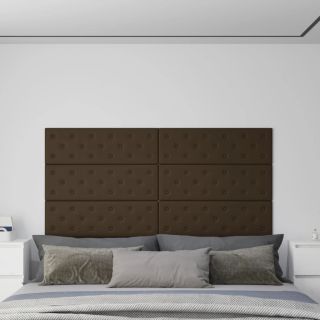 seinapaneelid 12 tk, pruun, 90 x 30 cm, kunstnahk, 3,24 m²