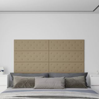 seinapaneelid 12 tk, cappuccino, 90 x 30 cm, kunstnahk, 3,24 m²