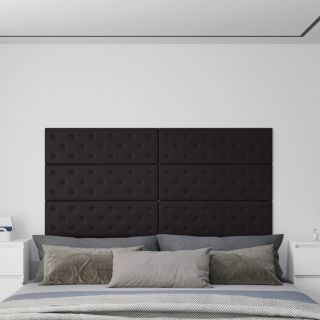 seinapaneelid 12 tk, must, 90 x 30 cm, kunstnahk, 3,24 m²