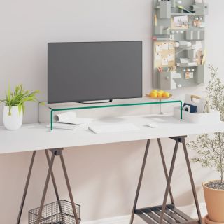 Подставка под телевизор из стекла 90 x 30 x 13 см прозрачная