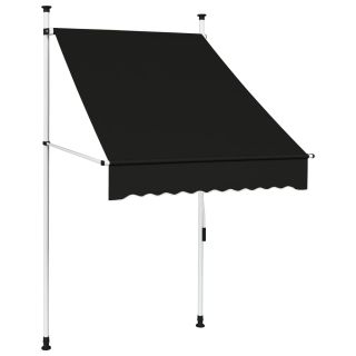 käsitsi sissetõmmatav varikatus, 100 cm, antratsiithall