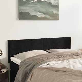 voodipeatsid 2 tk, must, 72x5x78/88 cm, samet