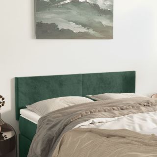 voodipeatsid 2 tk, tumeroheline, 72x5x78/88 cm, samet