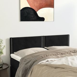 voodipeatsid 2 tk, must, 72x5x78/88 cm, samet