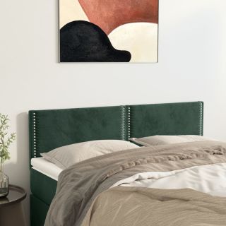 voodipeatsid 2 tk, tumeroheline, 72x5x78/88 cm, samet