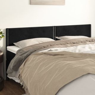 voodipeatsid 2 tk, must, 80x5x78/88 cm, samet