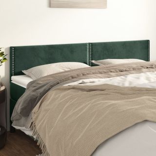 voodipeatsid 2 tk, tumeroheline, 80x5x78/88 cm, samet