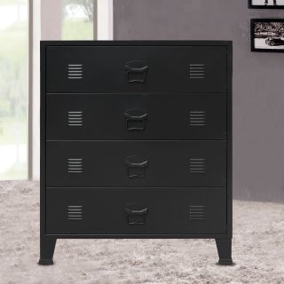 комод, металлический, индустриальный стиль, 78 x 40 x 93 см, черный