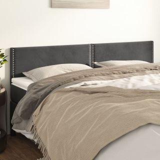 voodipeatsid 2 tk, tumehall, 100x5x78/88 cm, samet