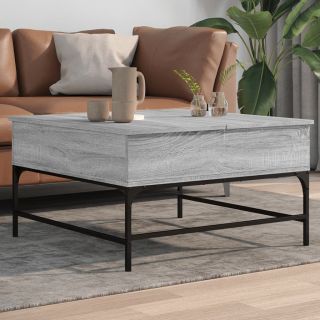 kohvilaud, hall Sonoma tamm, 80x80x45 cm, tehispuit ja metall